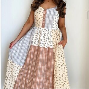 Patchwork Floral Maxi Dress